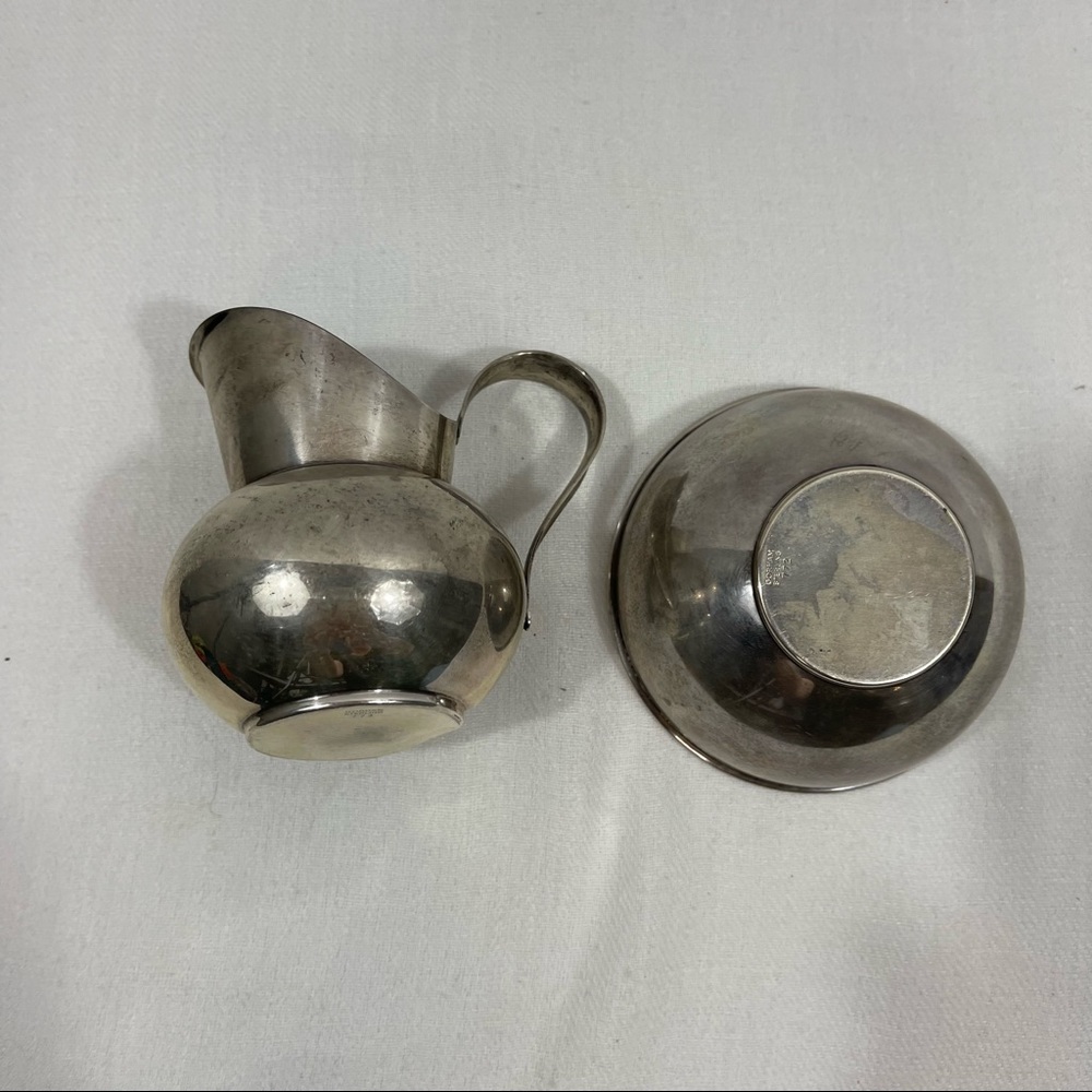 MCM Gorham sterling silver sugar and
creamer with pattern numbers 772 & 773.